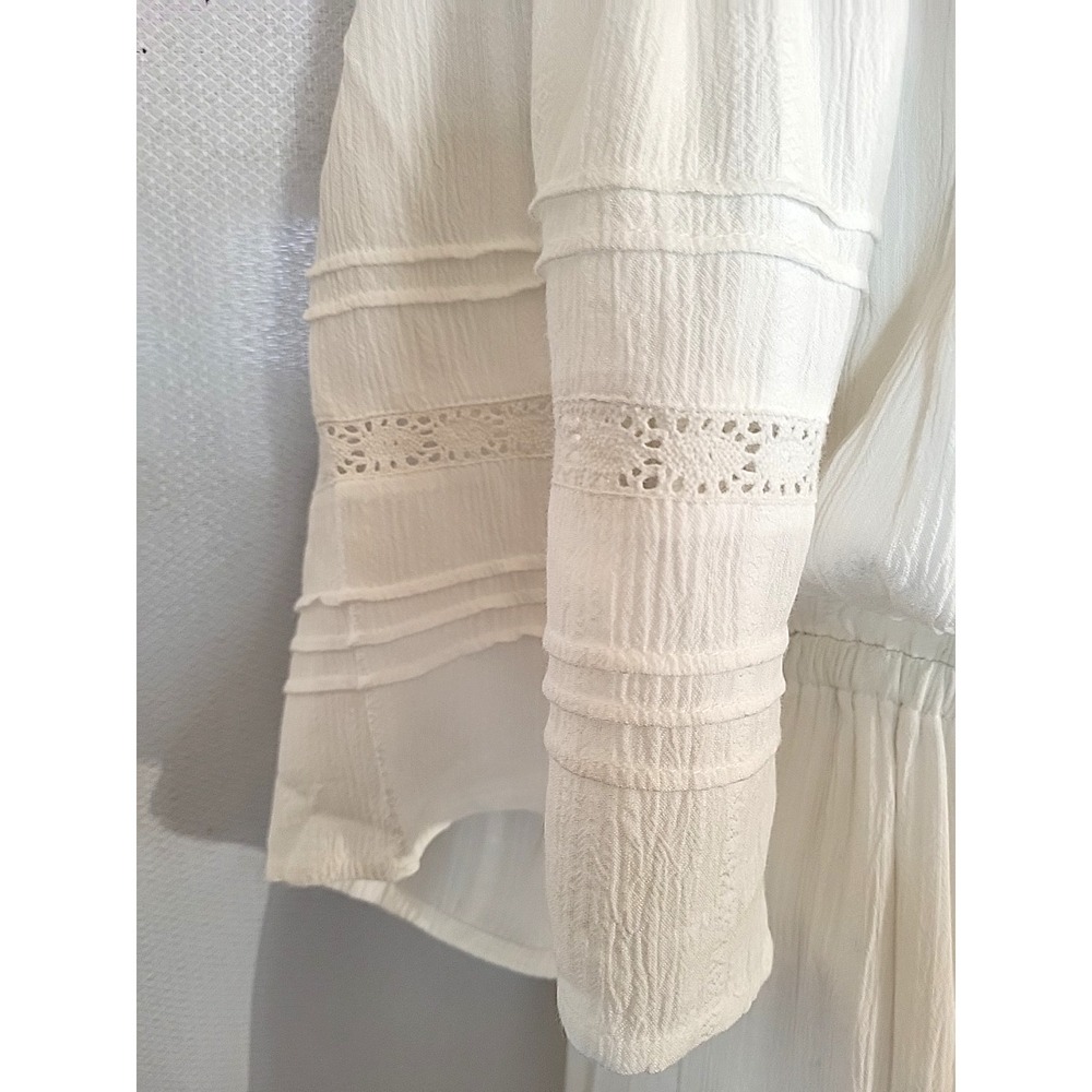 Z‎ Supply White Poppy Peasant Lace Midi Dress Women's SM Summer Beach Wedding - Picture 6 of 13